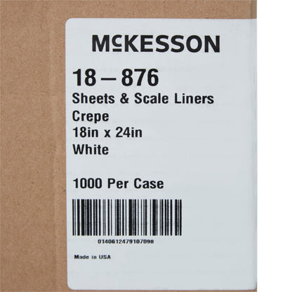 Scale Liner Paper McKesson 18 Inch Width 24 Inch Length White Crepe