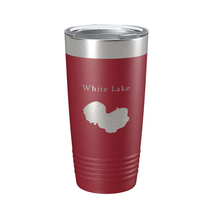White Lake Map Tumbler Travel Mug Insulated Laser Engraved Coffee Cup Louisiana 20 oz-18