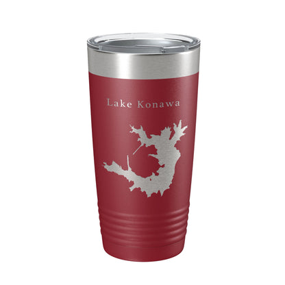 Lake Konawa Map Tumbler Travel Mug Insulated Laser Engraved Coffee Cup Oklahoma 20 oz-18