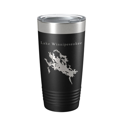 Lake Winnipesaukee Map Tumbler Travel Mug Insulated Laser Engraved Coffee Cup New Hampshire 20 oz-0