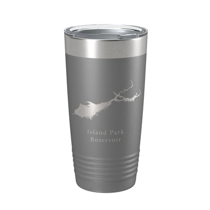 Island Park Reservoir Tumbler Lake Map Travel Mug Insulated Laser Engraved Coffee Cup Idaho 20 oz-16