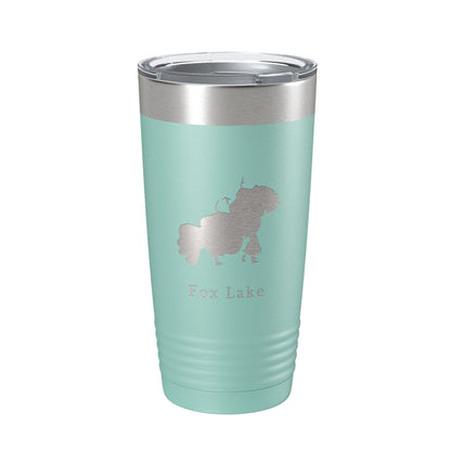 Fox Lake Map Tumbler Travel Mug Insulated Laser Engraved Coffee Cup Illinois 20 oz-12