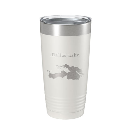 Dallas Lake Map Tumbler Travel Mug Insulated Laser Engraved Coffee Cup Indiana 20 oz-7