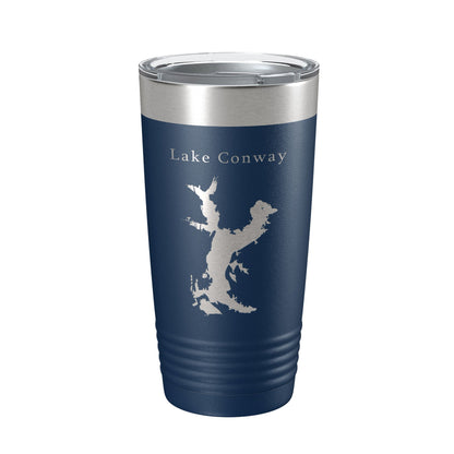 Lake Conway Map Tumbler Travel Mug Insulated Laser Engraved Coffee Cup Arkansas 20 oz-2