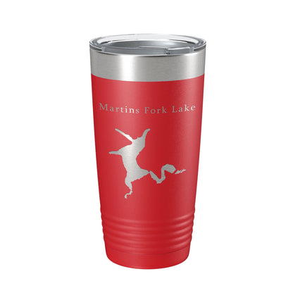 Martins Fork Lake Map Tumbler Travel Mug Insulated Laser Engraved Coffee Cup Kentucky 20 oz-10