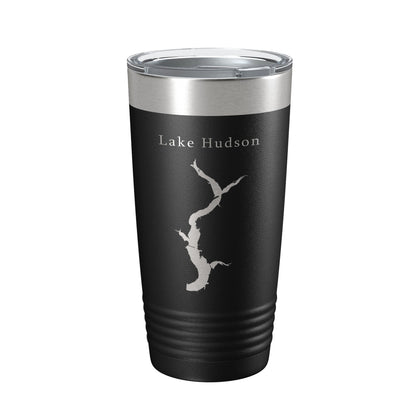 Lake Hudson Map Tumbler Travel Mug Insulated Laser Engraved Coffee Cup Oklahoma 20 oz-0