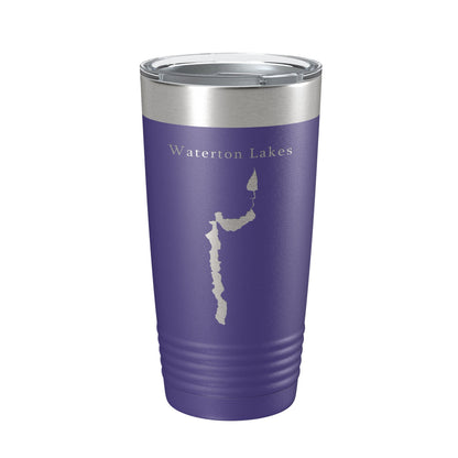 Waterton Lakes Upper Middle Lower Map Tumbler Travel Mug Insulated Laser Engraved Coffee Cup Montana Alberta 20 oz-15