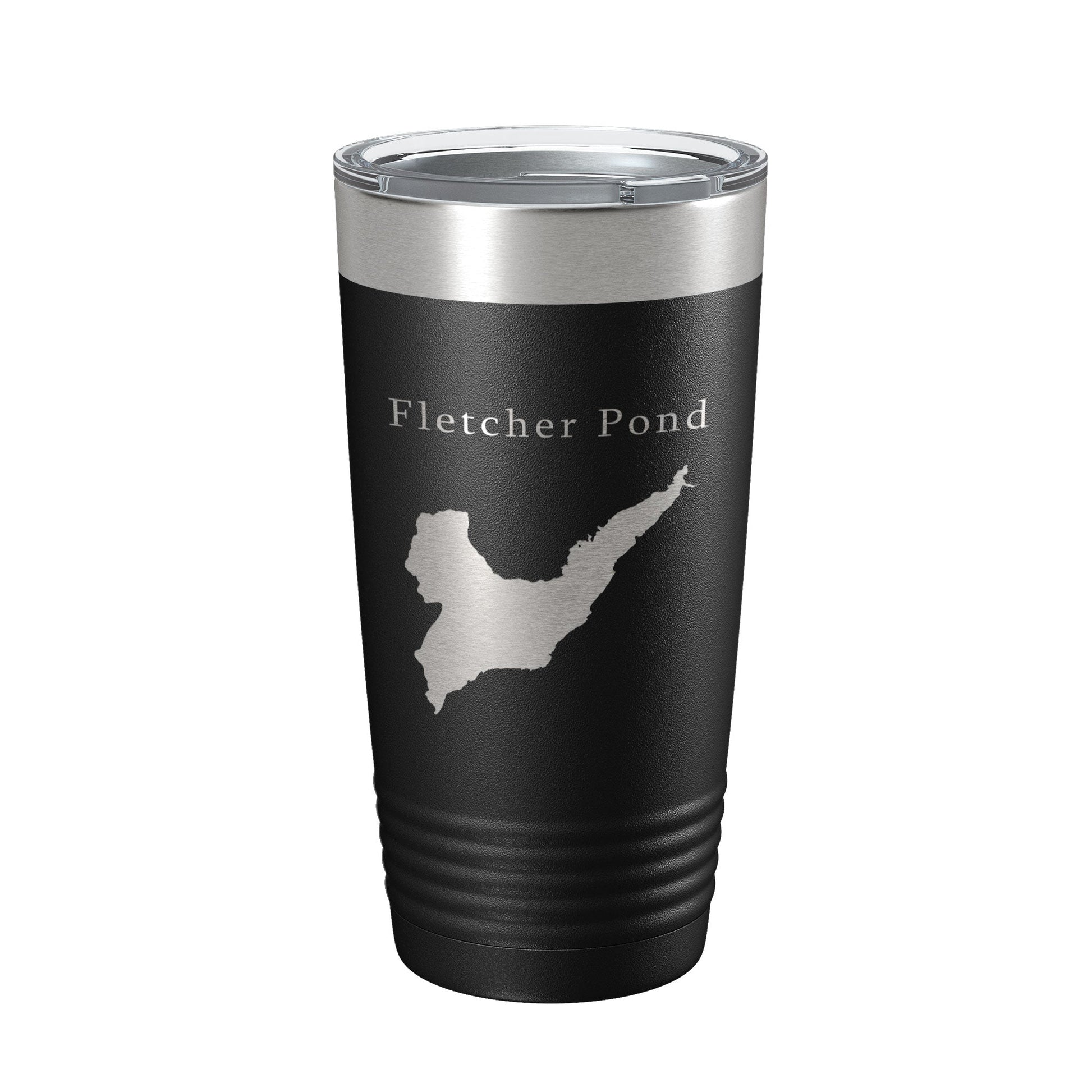 Fletcher Pond Tumbler Lake Map Travel Mug Insulated Laser Engraved Coffee Cup Michigan 20 oz-0