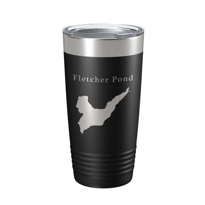 Fletcher Pond Tumbler Lake Map Travel Mug Insulated Laser Engraved Coffee Cup Michigan 20 oz-0