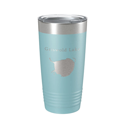 Griswold Lake Map Tumbler Travel Mug Insulated Laser Engraved Coffee Cup Illinois 20 oz-13