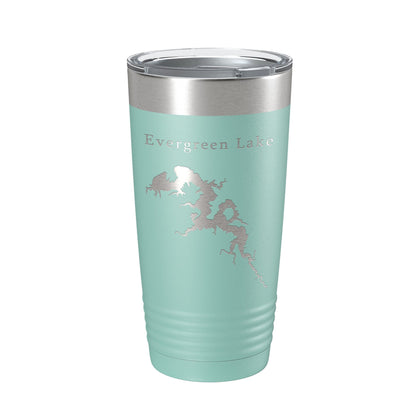 Evergreen Lake Map Tumbler Travel Mug Insulated Laser Engraved Coffee Cup Illinois 20 oz-12