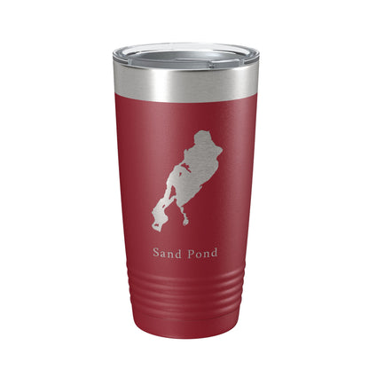 Sand Pond Tumbler Lake Map Travel Mug Insulated Laser Engraved Coffee Cup Maine 20 oz-18