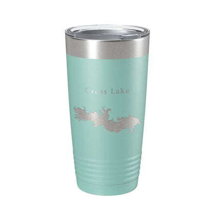 Cross Lake Map Tumbler Travel Mug Insulated Laser Engraved Coffee Cup Shreveport Louisiana 20 oz-12