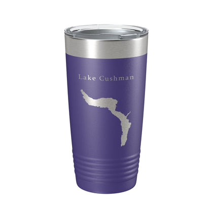 Lake Cushman Map Tumbler Travel Mug Insulated Laser Engraved Coffee Cup Washington 20 oz-15