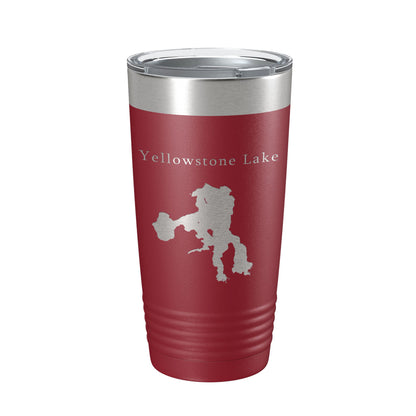 Yellowstone Lake Map Tumbler Travel Mug Insulated Laser Engraved Coffee Cup Wyoming 20 oz-18
