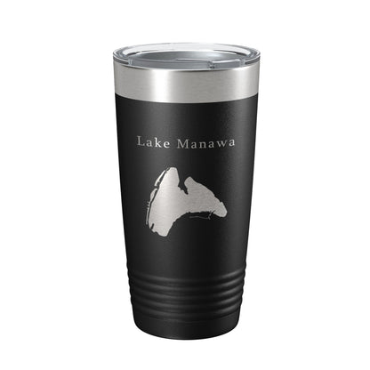 Lake Manawa Map Tumbler Travel Mug Insulated Laser Engraved Coffee Cup Iowa 20 oz-0