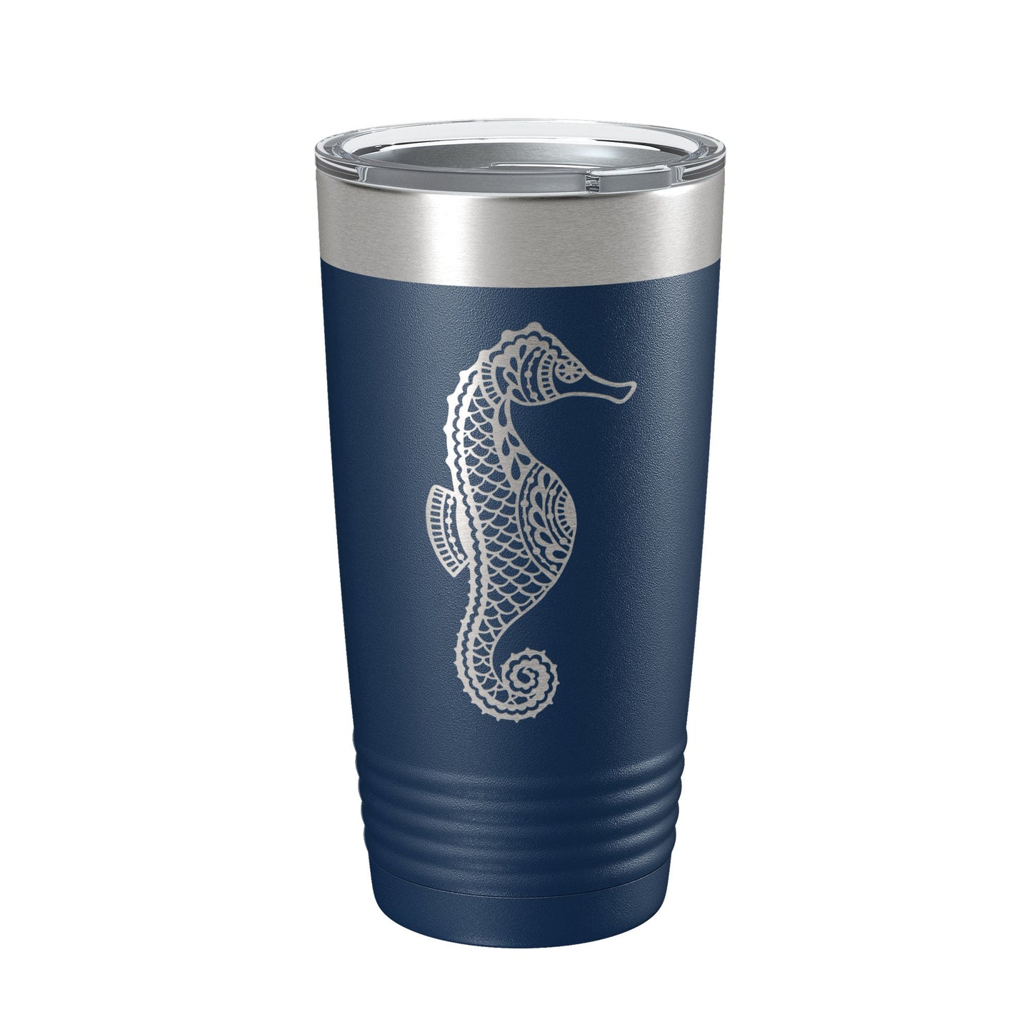 Seahorse Tumbler Zentangle Travel Mug Insulated Laser Engraved Coffee Cup 20 oz-8