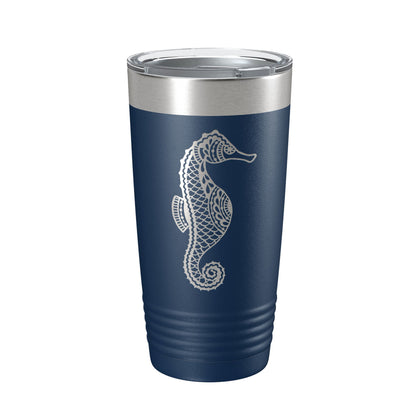 Seahorse Tumbler Zentangle Travel Mug Insulated Laser Engraved Coffee Cup 20 oz-8