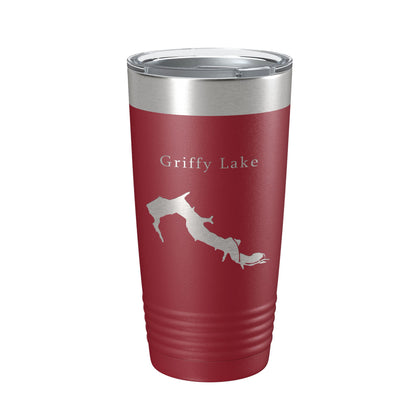 Griffy Lake Map Tumbler Travel Mug Insulated Laser Engraved Coffee Cup Indiana 20 oz-18