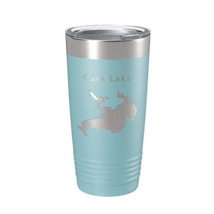 Cass Lake Map Tumbler Travel Mug Insulated Laser Engraved Coffee Cup Michigan 20 oz-13