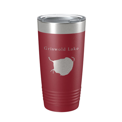 Griswold Lake Map Tumbler Travel Mug Insulated Laser Engraved Coffee Cup Illinois 20 oz-18