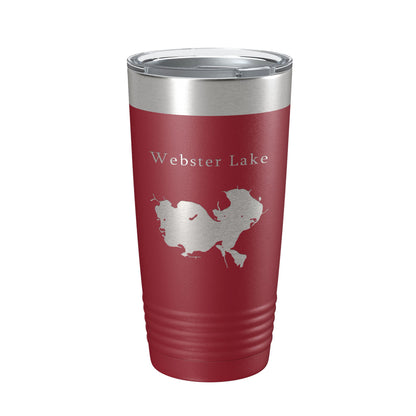 Webster Lake Map Tumbler Travel Mug Insulated Laser Engraved Coffee Cup Indiana 20 oz-18