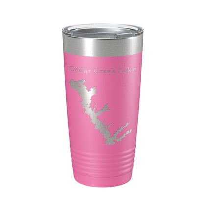 Cedar Creek Lake Reservoir Map Tumbler Travel Mug Insulated Laser Engraved Coffee Cup Texas 20 oz-11