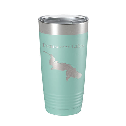 Pentwater Lake Map Tumbler Travel Mug Insulated Laser Engraved Coffee Cup Michigan 20 oz-12