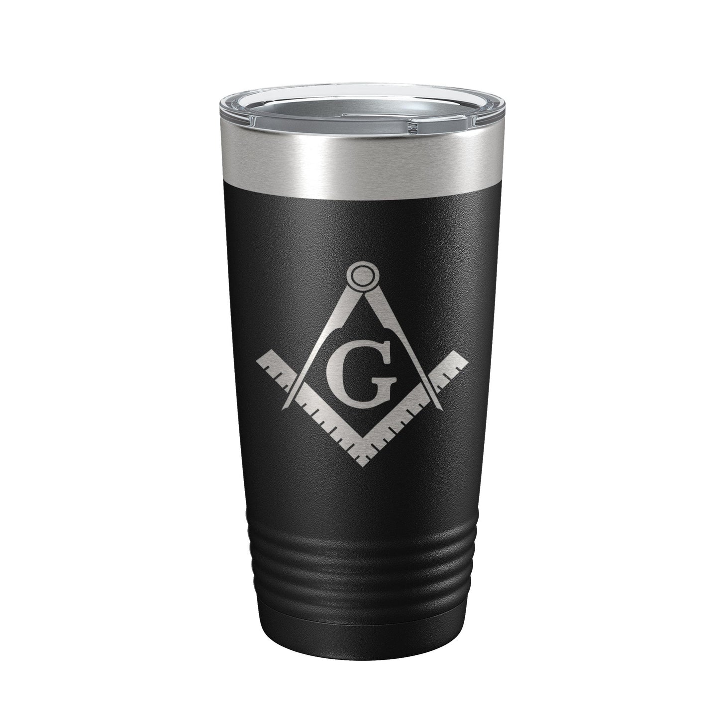 Freemason Tumbler Symbol Travel Mug Gift Insulated Laser Engraved Coffee Cup Compass Square 20 oz-0