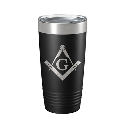 Freemason Tumbler Symbol Travel Mug Gift Insulated Laser Engraved Coffee Cup Compass Square 20 oz-0
