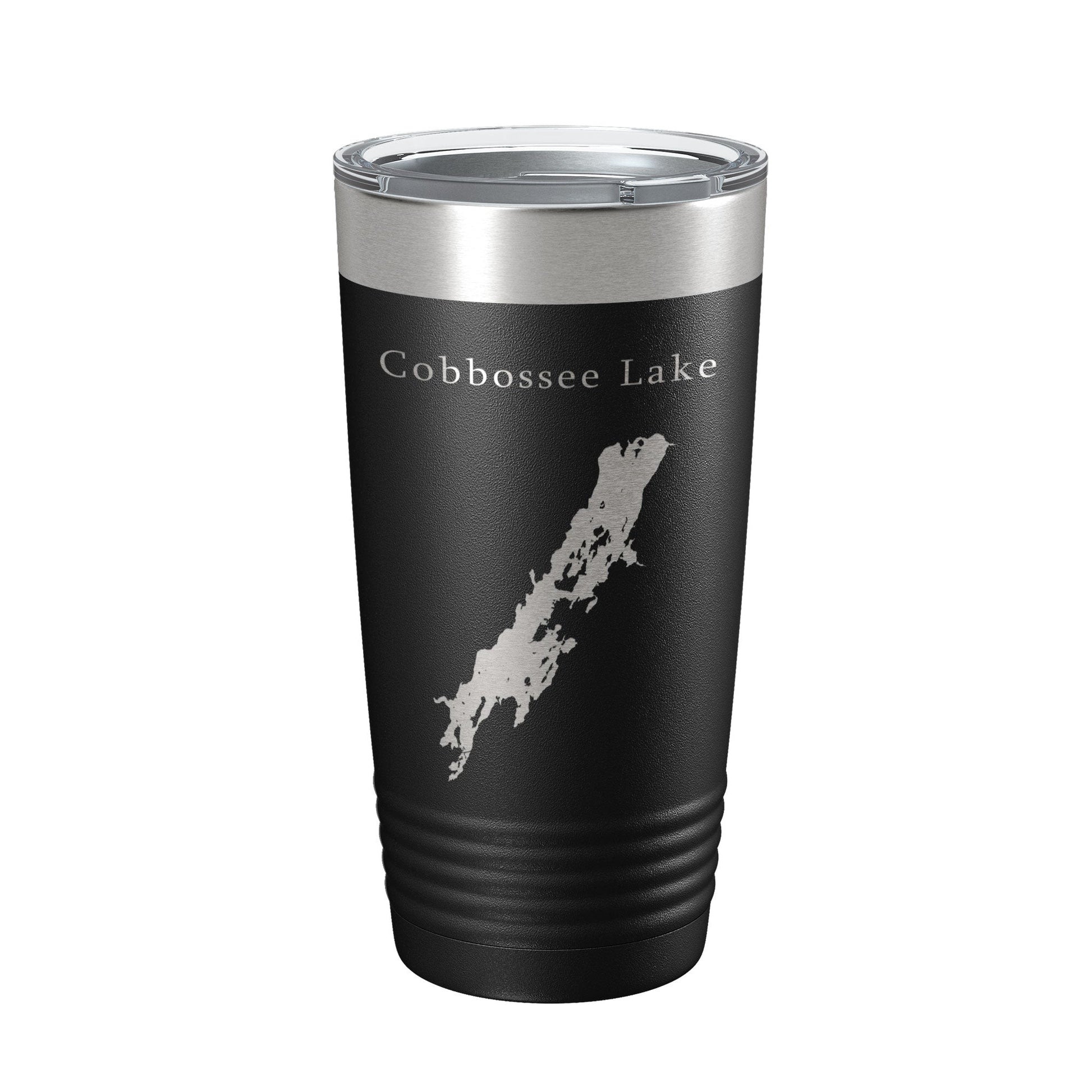 Cobbossee Lake Map Tumbler Travel Mug Insulated Laser Engraved Coffee Cup Maine 20 oz-0