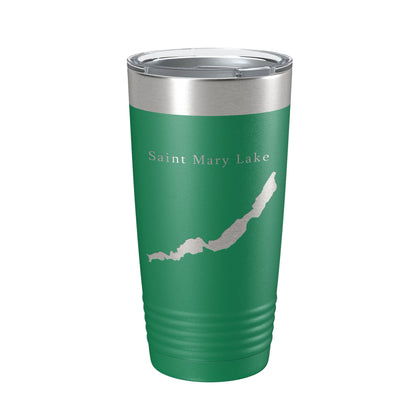 Saint Mary Lake Map Tumbler Travel Mug Insulated Laser Engraved Coffee Cup Glacier National Park Montana 20 oz-9