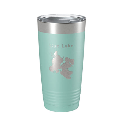 Gun Lake Map Tumbler Travel Mug Insulated Laser Engraved Coffee Cup Michigan 20 oz-12