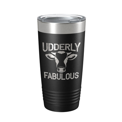 Udderly Fabulous Tumbler Cow Travel Mug Gift Insulated Laser Engraved Coffee Cup Utterly Dairy Farmer 20 oz-5
