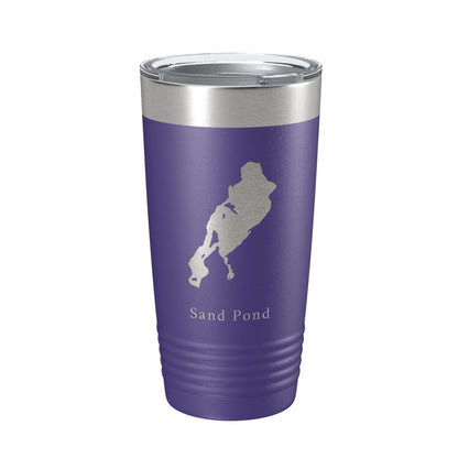 Sand Pond Tumbler Lake Map Travel Mug Insulated Laser Engraved Coffee Cup Maine 20 oz-15