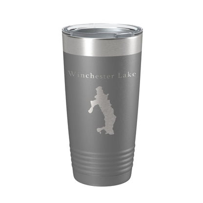 Winchester Lake Map Tumbler Travel Mug Insulated Laser Engraved Coffee Cup Connecticut 20 oz-16