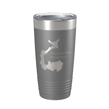 Monksville Reservoir Tumbler Lake Map Travel Mug Insulated Laser Engraved Coffee Cup New Jersey 20 oz-16