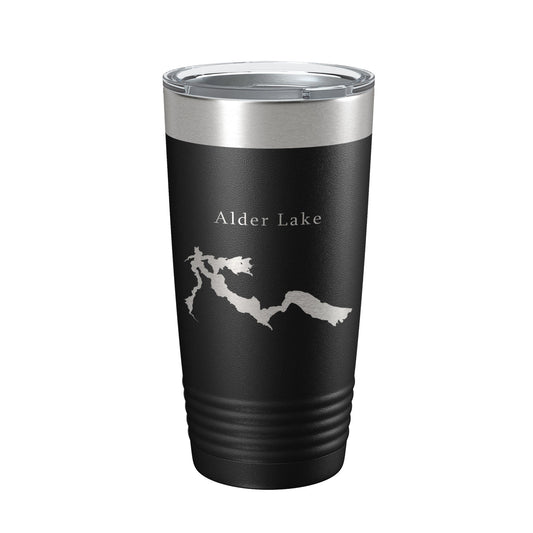 Alder Lake Map Tumbler Travel Mug Insulated Laser Engraved Coffee Cup Washington 20 oz-0