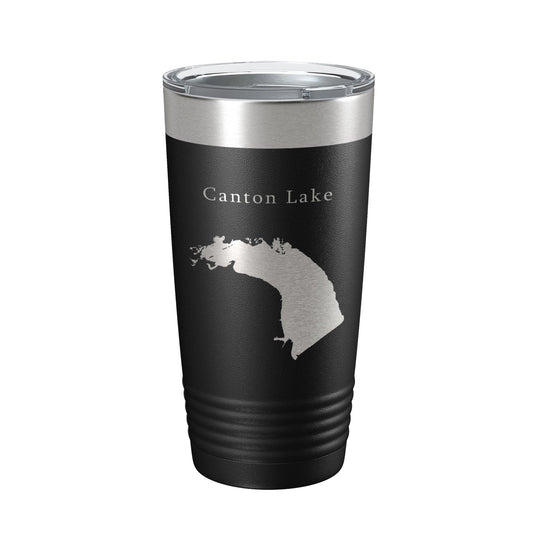 Canton Lake Map Tumbler Travel Mug Insulated Laser Engraved Coffee Cup Oklahoma 20 oz-0