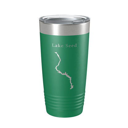 Lake Seed Map Tumbler Travel Mug Insulated Laser Engraved Coffee Cup Rabun County Georgia 20 oz-9