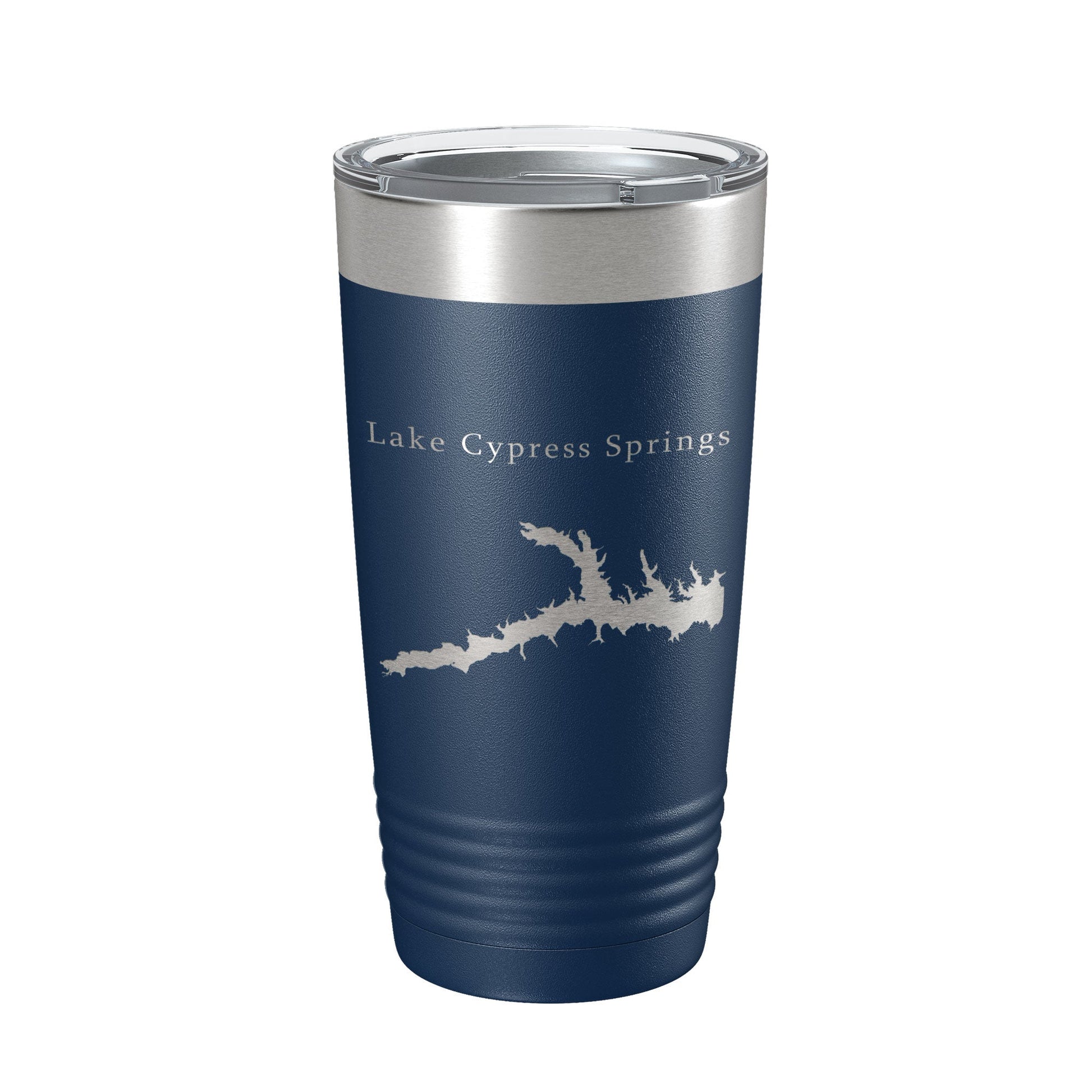 Lake Cypress Springs Map Tumbler Travel Mug Insulated Laser Engraved Coffee Cup Texas 20 oz-2