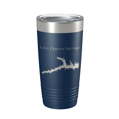 Lake Cypress Springs Map Tumbler Travel Mug Insulated Laser Engraved Coffee Cup Texas 20 oz-8