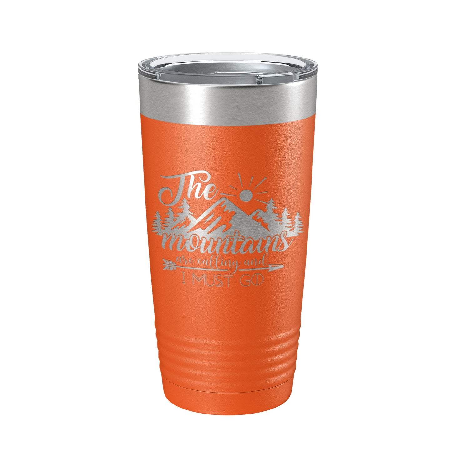 Mountains Are Calling And I Must Go Tumbler Outdoors Travel Mug Insulated Laser Engraved Coffee Cup Camping Hiking Gift 20 oz-17