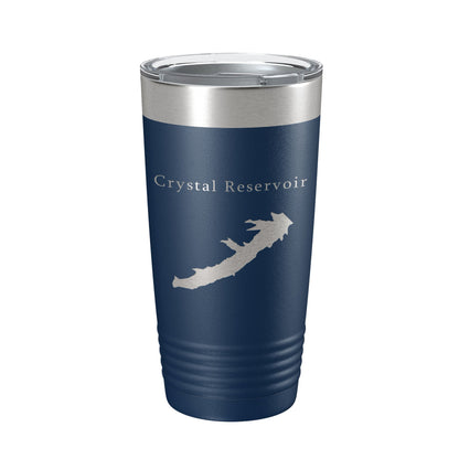 Crystal Reservoir Tumbler Lake Map Travel Mug Insulated Laser Engraved Coffee Cup Colorado 20 oz-8