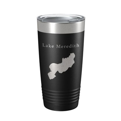 Lake Meredith Map Tumbler Travel Mug Insulated Laser Engraved Coffee Cup Colorado 20 oz-0