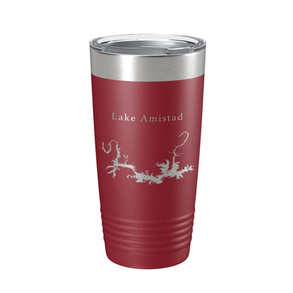 Lake Amistad Reservoir Map Tumbler Travel Mug Insulated Laser Engraved Coffee Cup Texas 20 oz-18