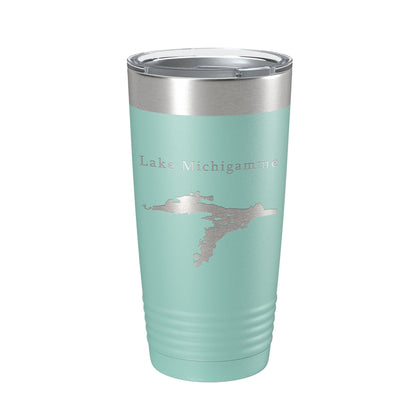 Lake Michigamme Map Tumbler Travel Mug Insulated Laser Engraved Coffee Cup Michigan 20 oz-12