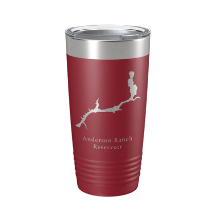 Anderson Ranch Reservoir Tumbler Lake Map Travel Mug Insulated Laser Engraved Coffee Cup South Fork Boise River Idaho 20 oz-18