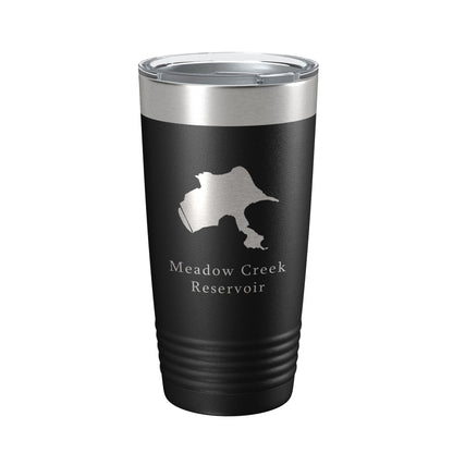 Meadow Creek Reservoir Tumbler Lake Map Travel Mug Insulated Laser Engraved Coffee Cup Colorado 20 oz-0