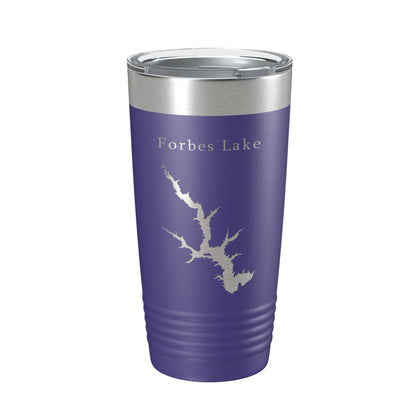 Forbes Lake Map Tumbler Travel Mug Insulated Laser Engraved Coffee Cup Illinois 20 oz-15